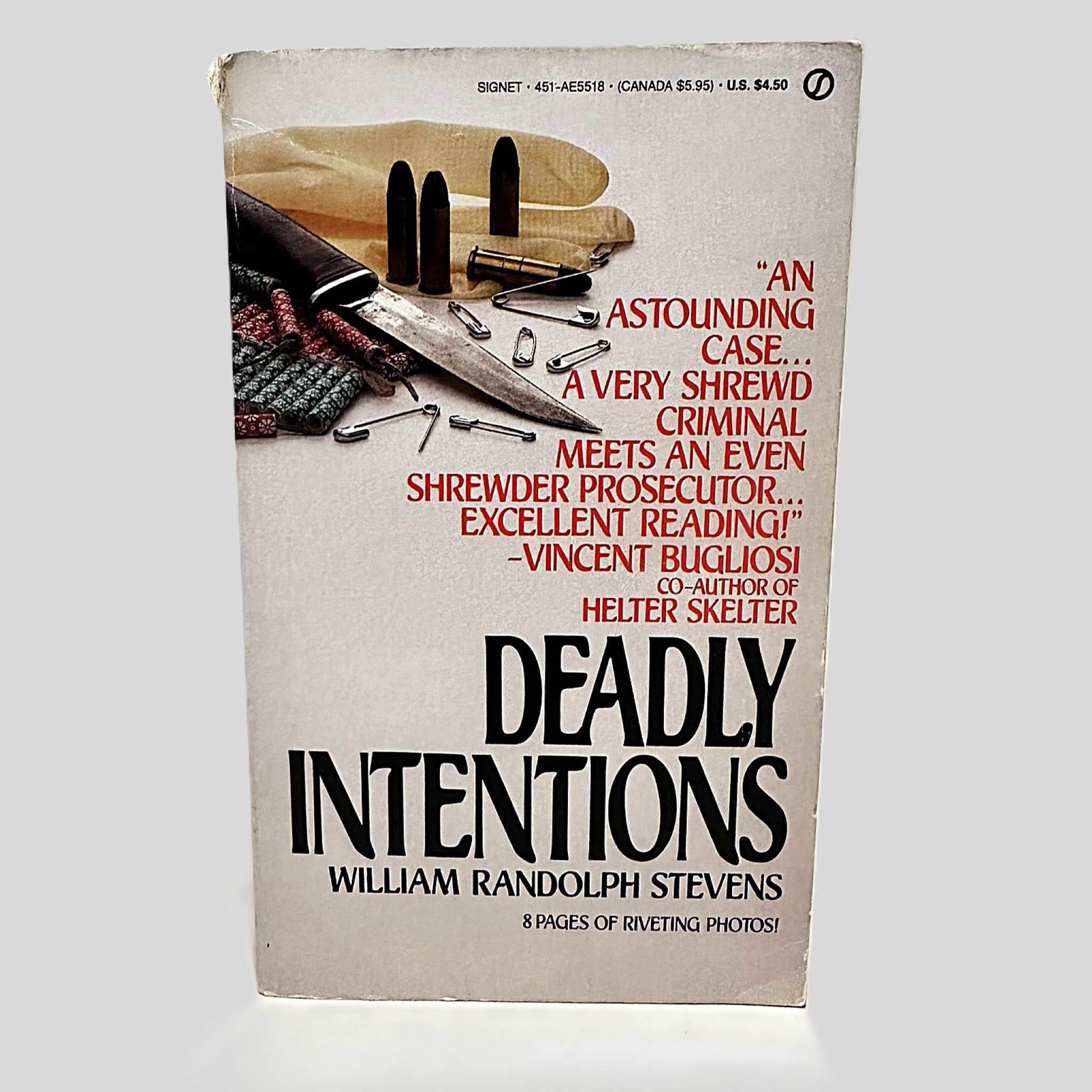 Front cover view of Deadly Intentions by William Randolph Stevens centered on a neutral light gray background. 