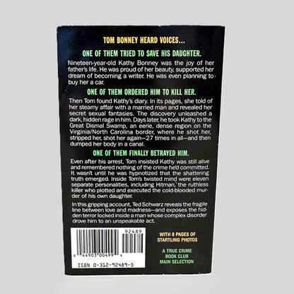 Back cover view of Deadly Whispers by Ted Schwarz centered on a neutral light gray background. 