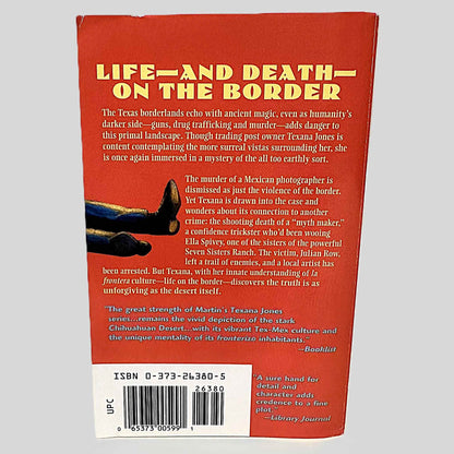 Back cover view of Death Of A Myth Maker by Allana Martin centered on a neutral light gray background. 