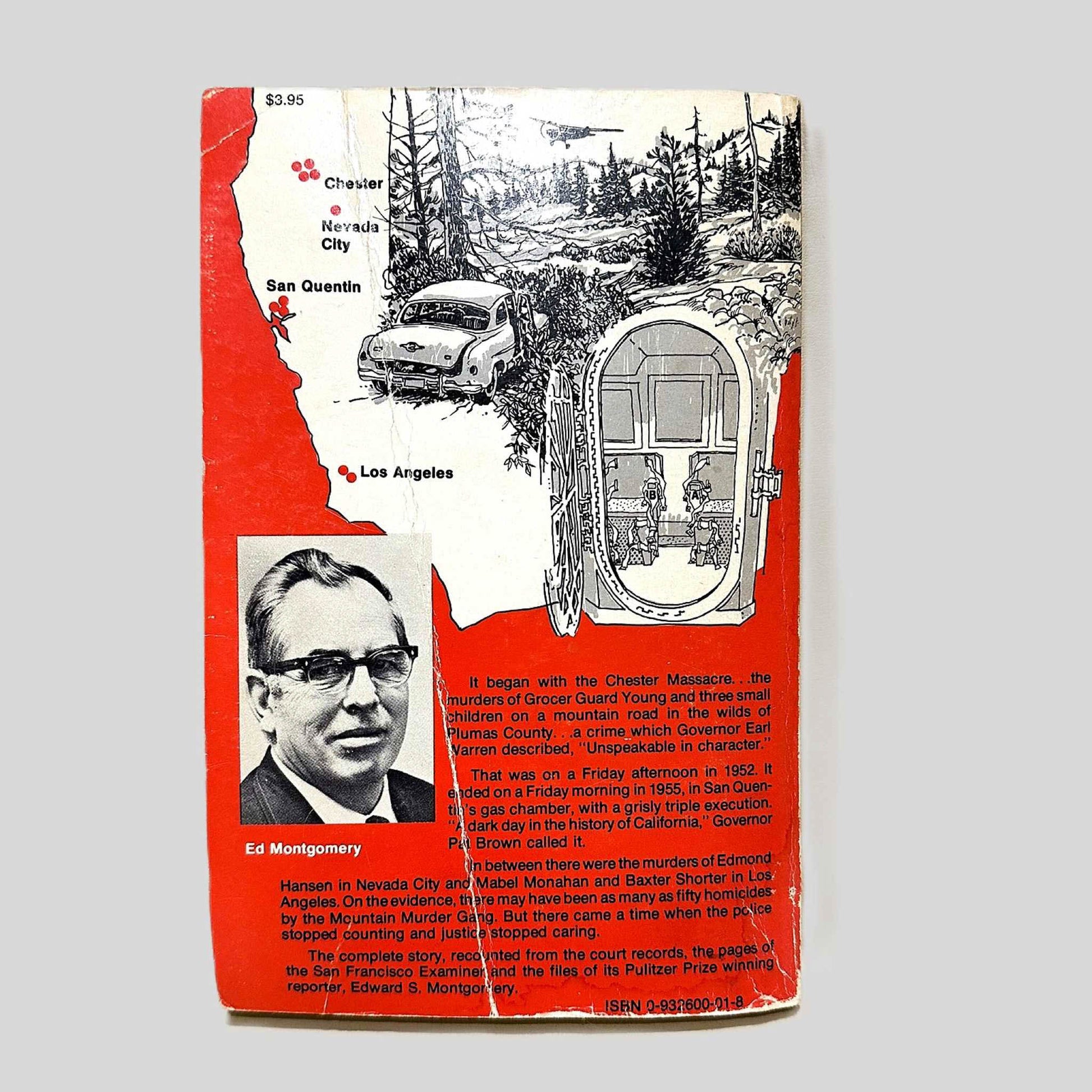 Back cover view of Decathlon of Death by Jack Leslie centered on a neutral light gray background. Back cover shows creasing and rubbing.