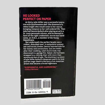 Back cover view of Dying to Get Married by Ellen Harris centered on a neutral light gray background. Creasing is present near the spine on the lower half of the book.