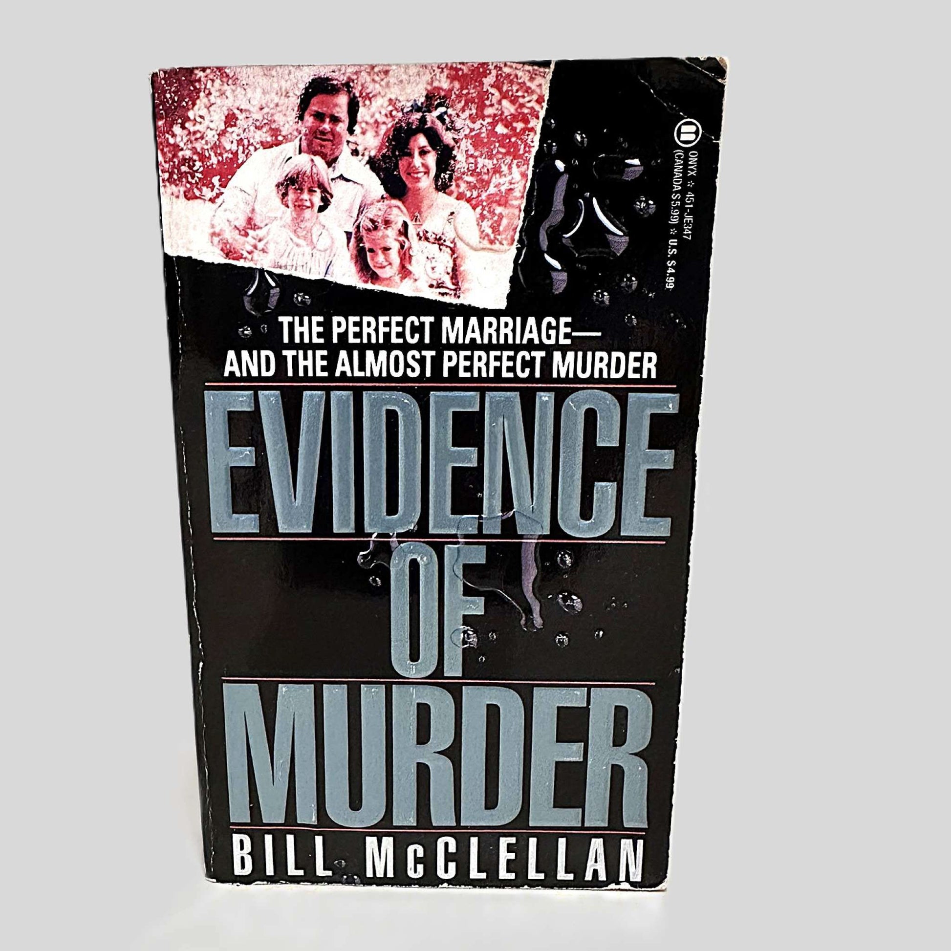 Front cover view of Evidence of Murder by Bill McClellan centered on a neutral light gray background. 