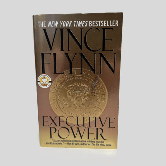 Front cover view of Executive Power by Vince Flynn centered on a neutral light gray background. 