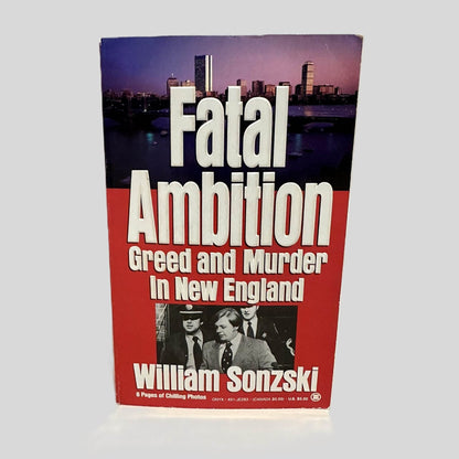 Front cover view of Fatal Ambition by William Sonzski centered on a neutral light gray background. 