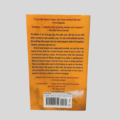 Back cover view of Fear the Worst by Linwood Barclay centered on a neutral light gray background. 