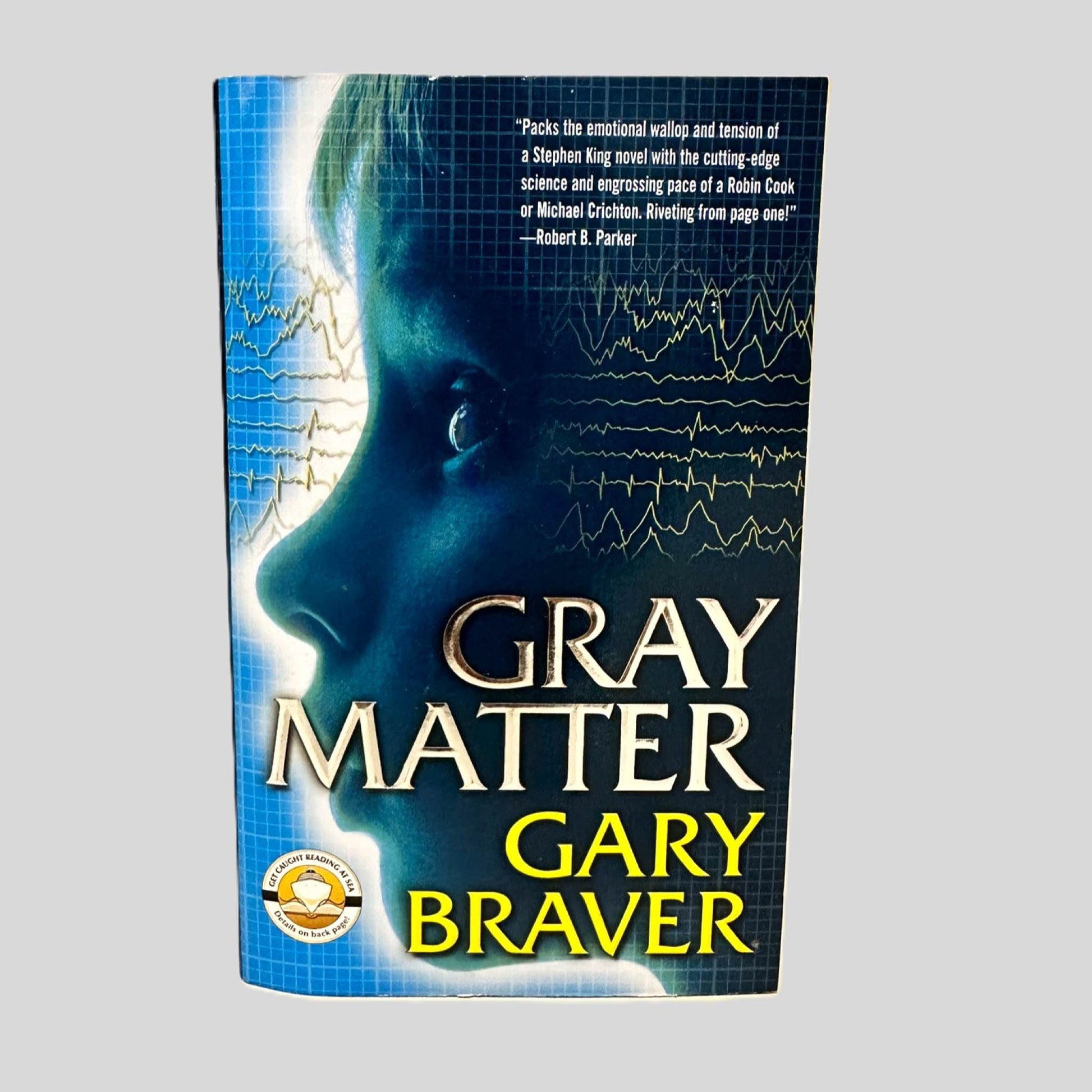 Front cover view of Gray Matter by Gary Braver centered on a neutral light gray background. 