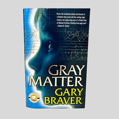 Front cover view of Gray Matter by Gary Braver centered on a neutral light gray background. 