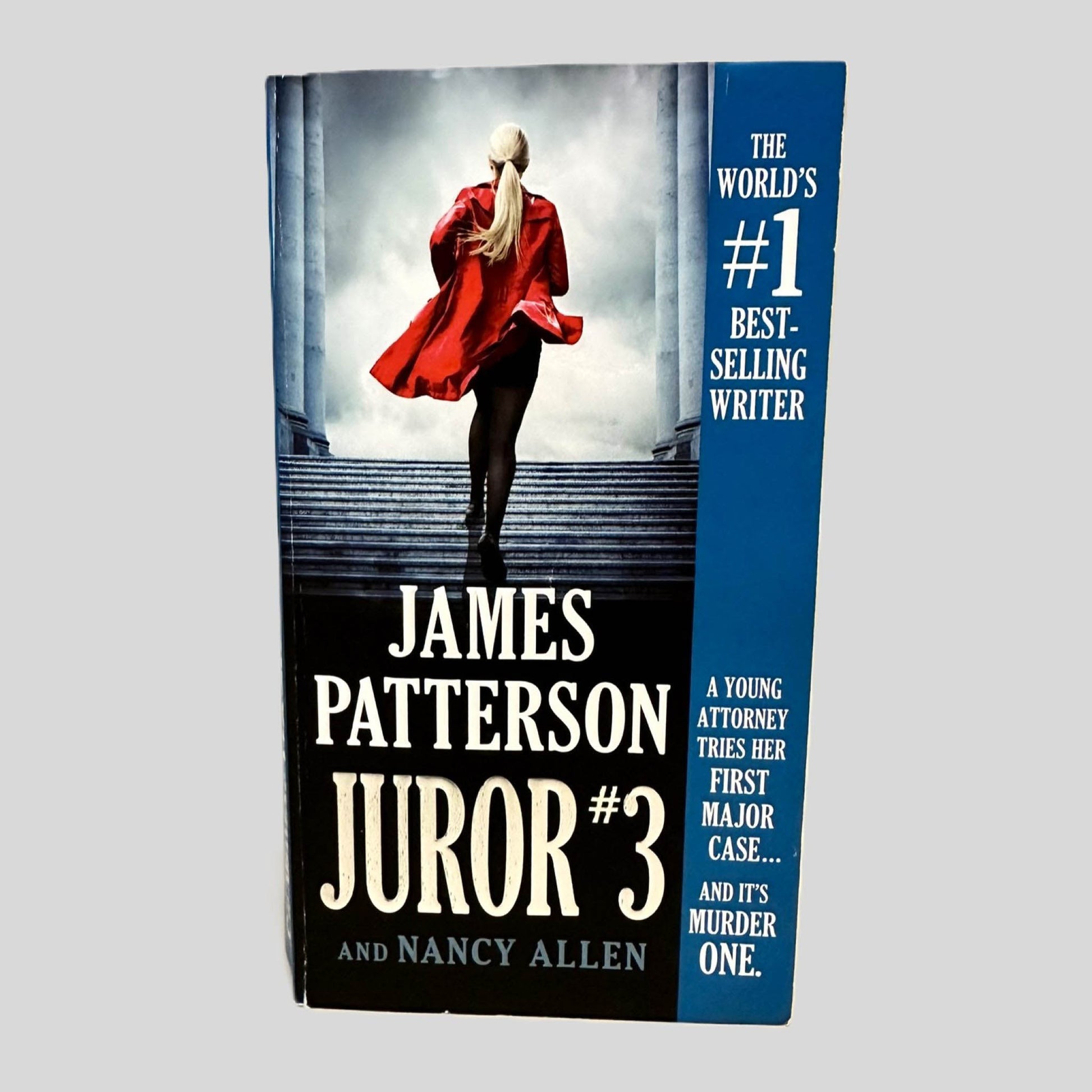Front cover view of Juror #3 by James Patterson centered on a neutral light gray background. 