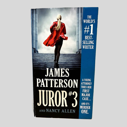 Front cover view of Juror #3 by James Patterson centered on a neutral light gray background. 