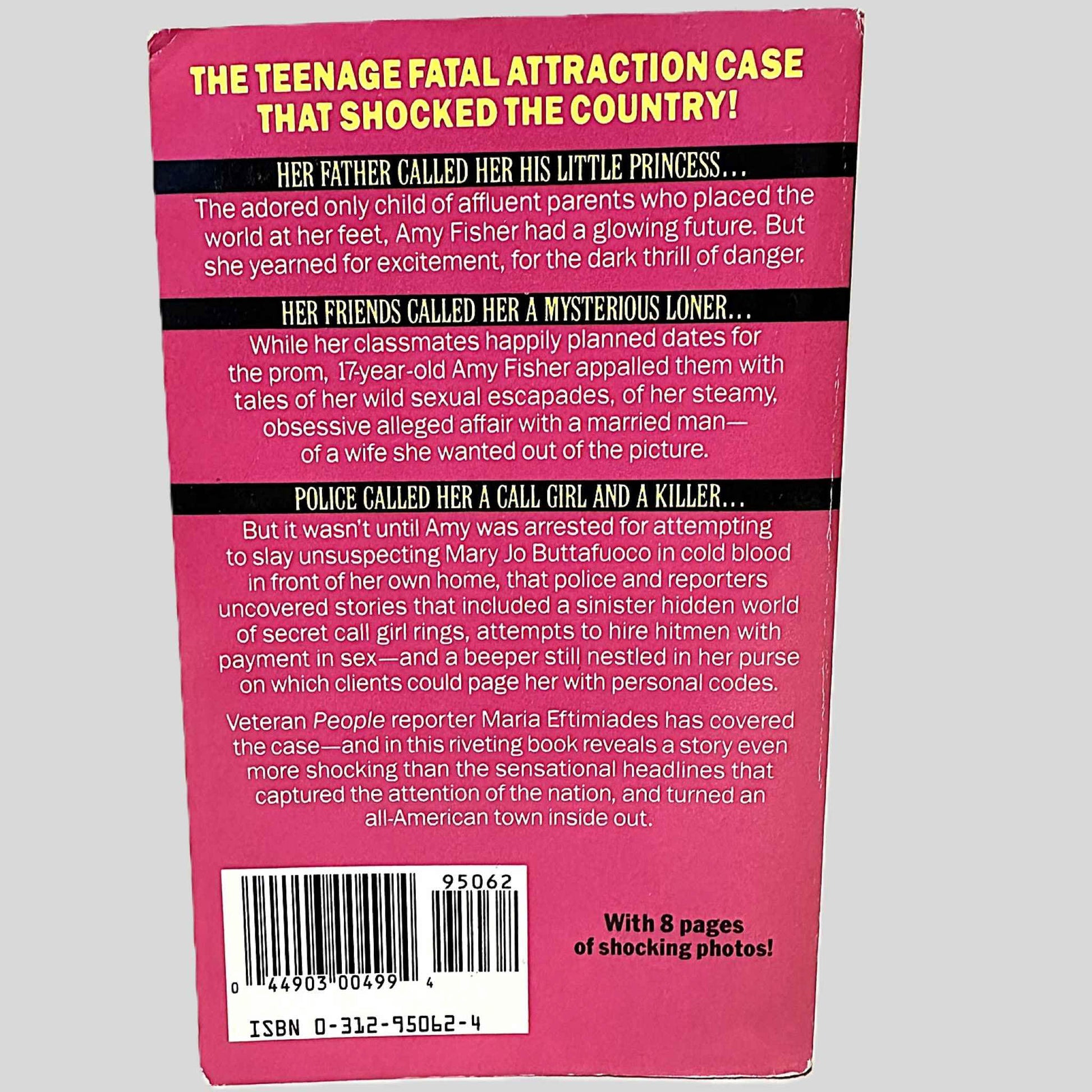 Back cover view of Lethal Lolita by Maria Eftimiades centered on a neutral light gray background.