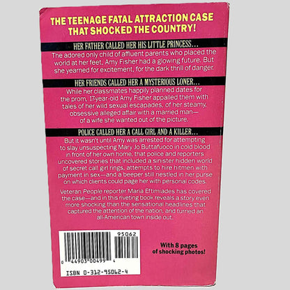 Back cover view of Lethal Lolita by Maria Eftimiades centered on a neutral light gray background.