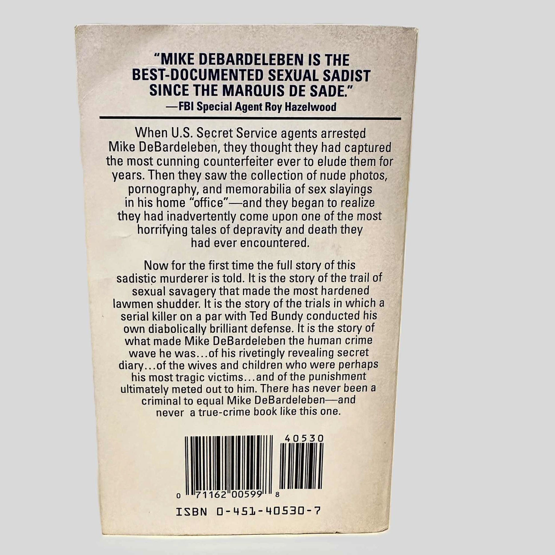 Back cover view of Lethal Shadow by Stephen G. Michaud centered on a neutral light gray background. 
