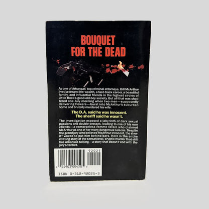 Back cover view of Murder in Little Rock by Jan Meins centered on a neutral light gray background. 