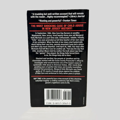 Back cover view of Nap Time by Lisa Manshel centered on a neutral light gray background. 