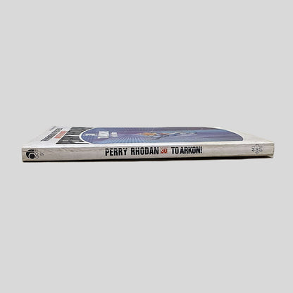 Spine of the Perry Rhodan 30 paperback by Kurt Mahr. The visual shows the series title, volume number 30, and the Ace SF logo in black text on a light background. This angle highlights the well-read, vintage condition of this 1973 space opera installment.