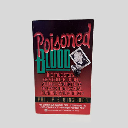 Front cover view of Poisoned Blood by Philip Ginsburg centered on a neutral light gray background. 