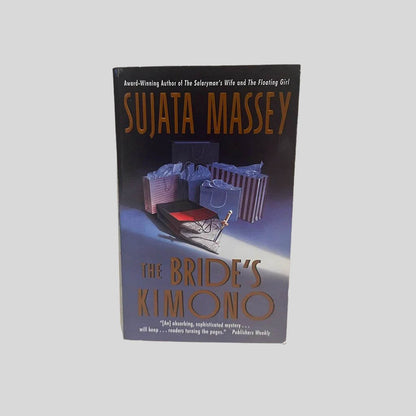 Front cover view of The Bride's Kimono by Sujata Massey centered on a neutral light gray background. 