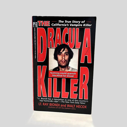Front cover view of The Dracula Killer by LT. Ray Biondi & Walt Hecox centered on a neutral light gray background. 