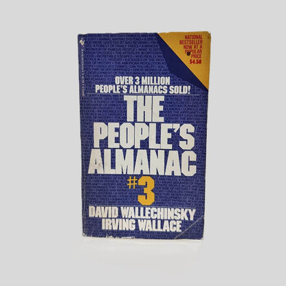 Front cover view of The People's Almanac #3 edited by David Wallechinsky & Irving Wallace centered on a neutral light gray background. Creasing and chipping are present to the edges and corners.