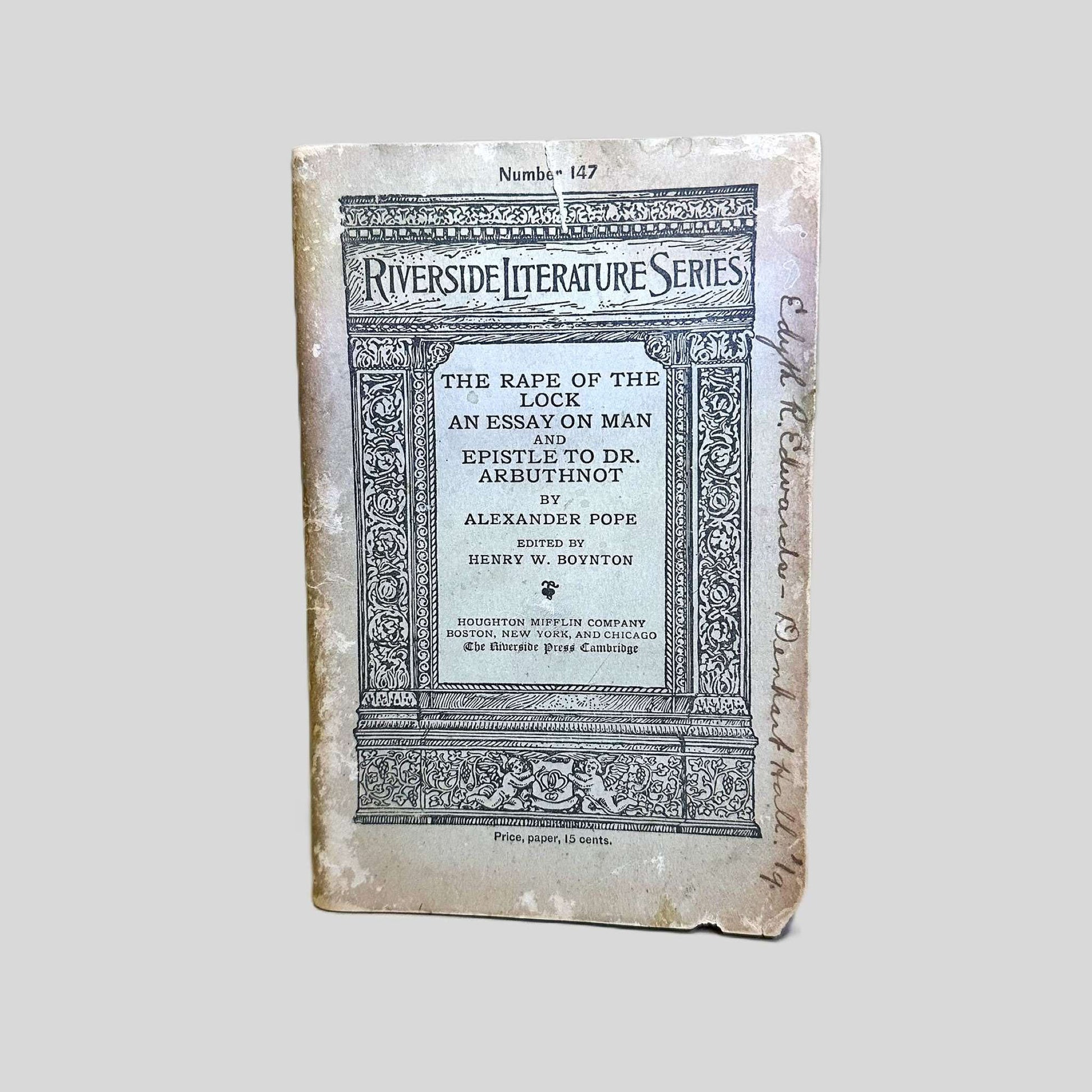 Front cover view of The Rape of the Lock by Alexander Pope centered on a neutral light gray background. 