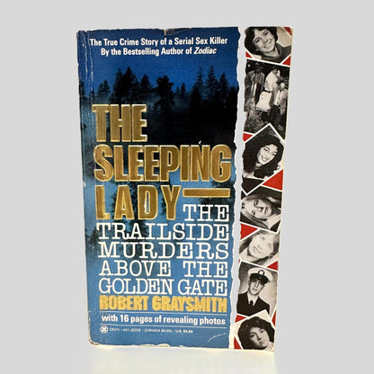 Front cover view of The Sleeping Lady by Robert Graysmith centered on a neutral light gray background. Front cover shows chipping.