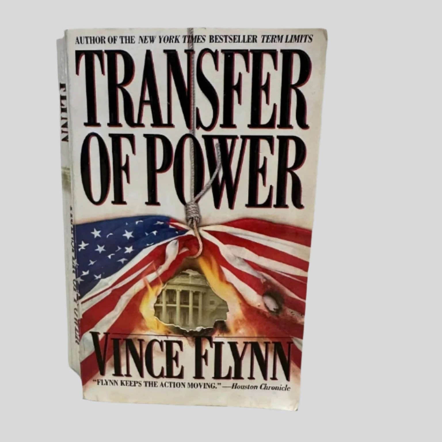 Front cover view of Transfer of Power by Vince Flynn centered on a neutral light gray background. 