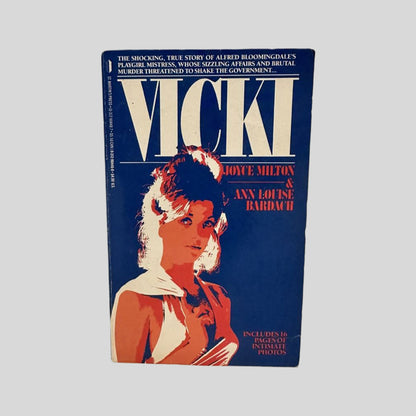 Front cover view of Vicki by Milton and Bardach centered on a neutral light gray background. 