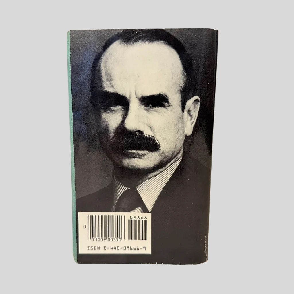 Back cover view of Will by G. Gordon Liddy centered on a neutral light gray background. The back cover features a full cover size, black and white image of G. Gordon Liddy