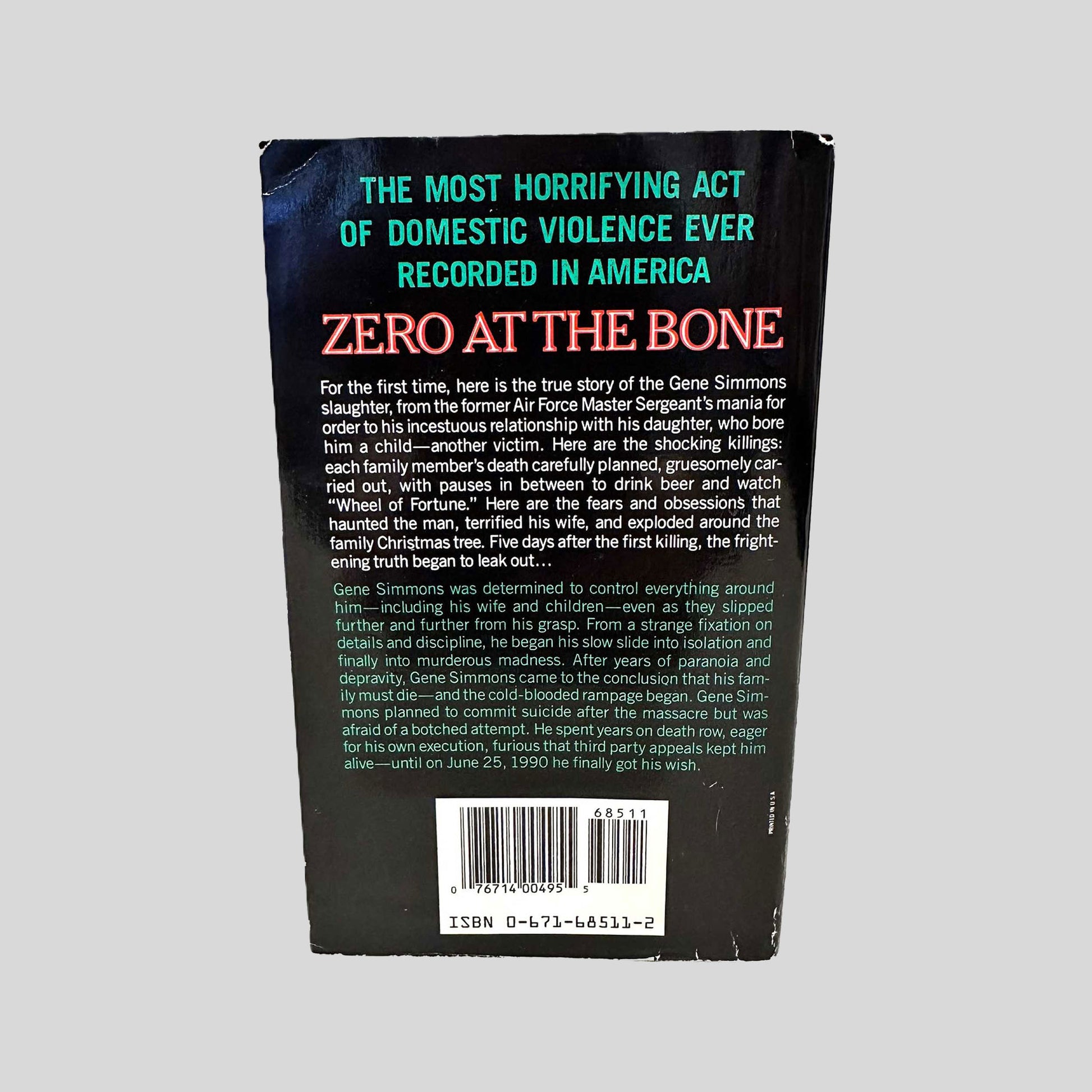 Back cover view of Zero at the Bone by Bryce Marshall and Paul Williams centered on a neutral light gray background. 