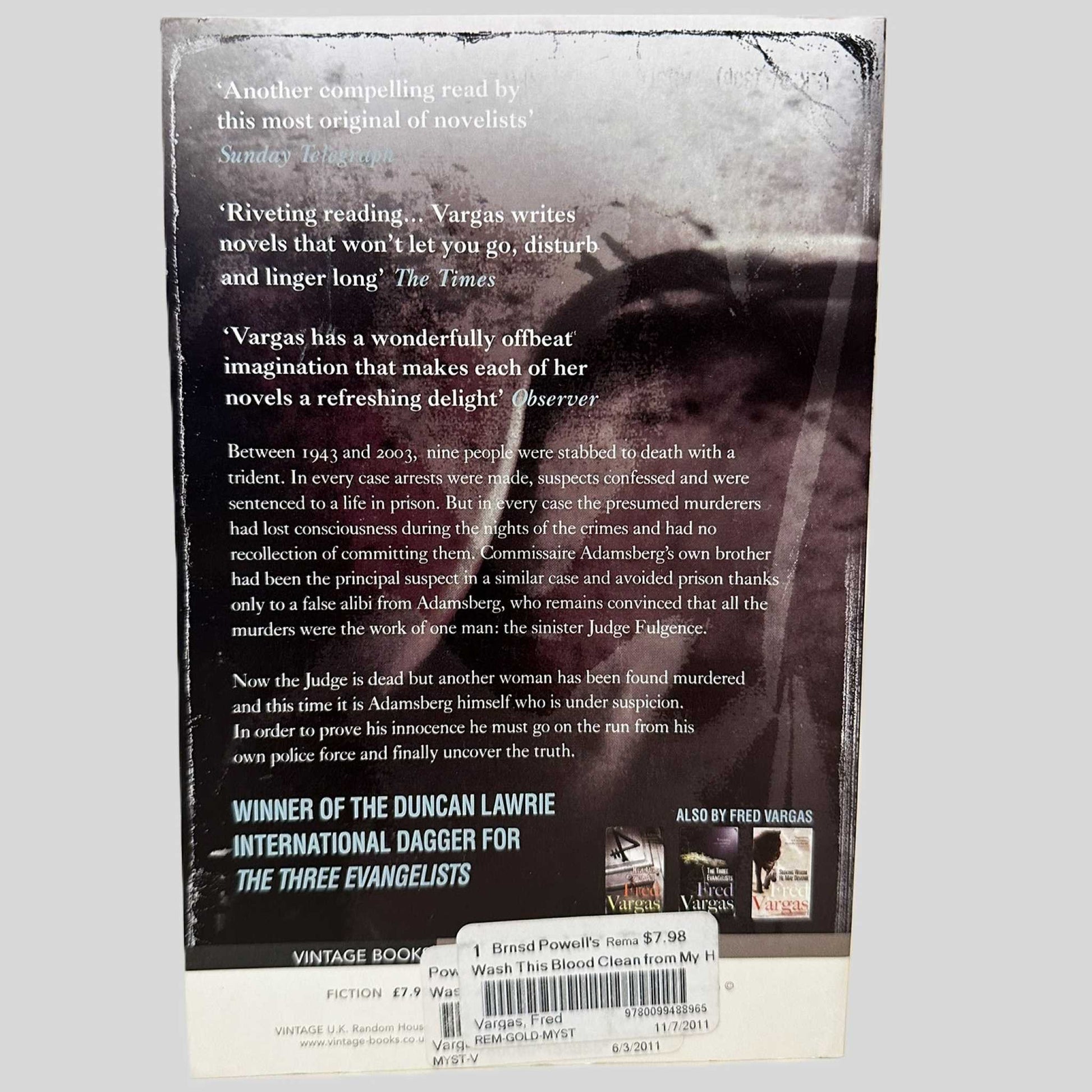 Wash This Blood Clean from My Hand Fred Vargas - Fehmerling Books