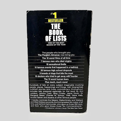 The People's Almanac Presents The Book of Lists