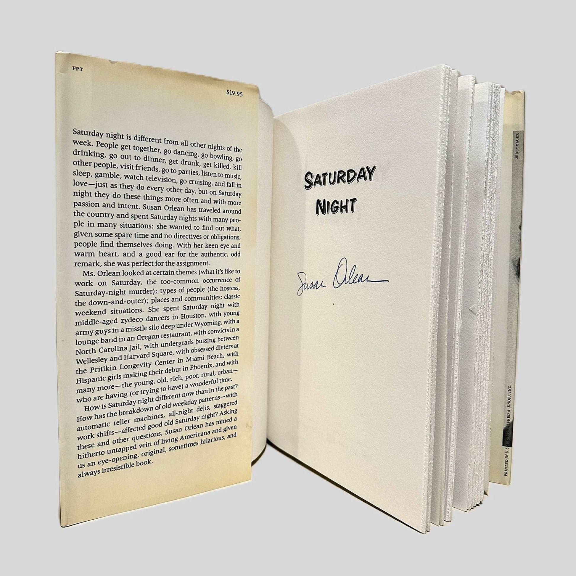 Saturday Night by Susan Orlean (Autographed Copy) - Fehmerling Books