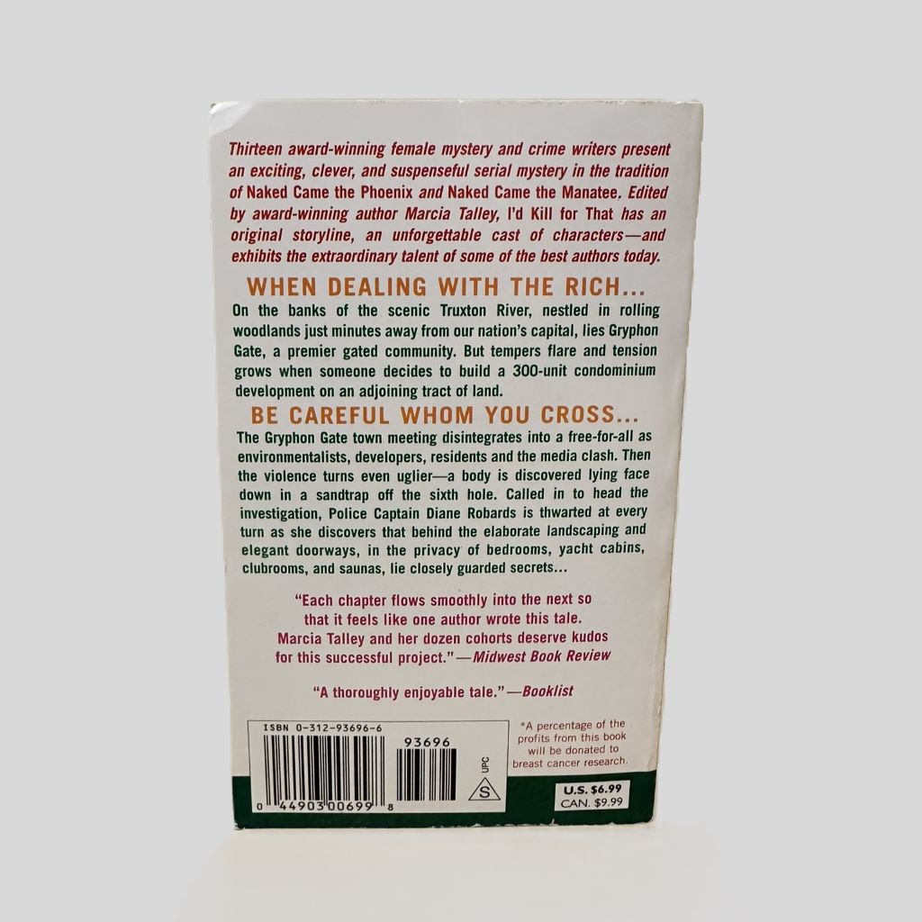 I'd Kill For That Edited by Marcia Talley - Fehmerling Books