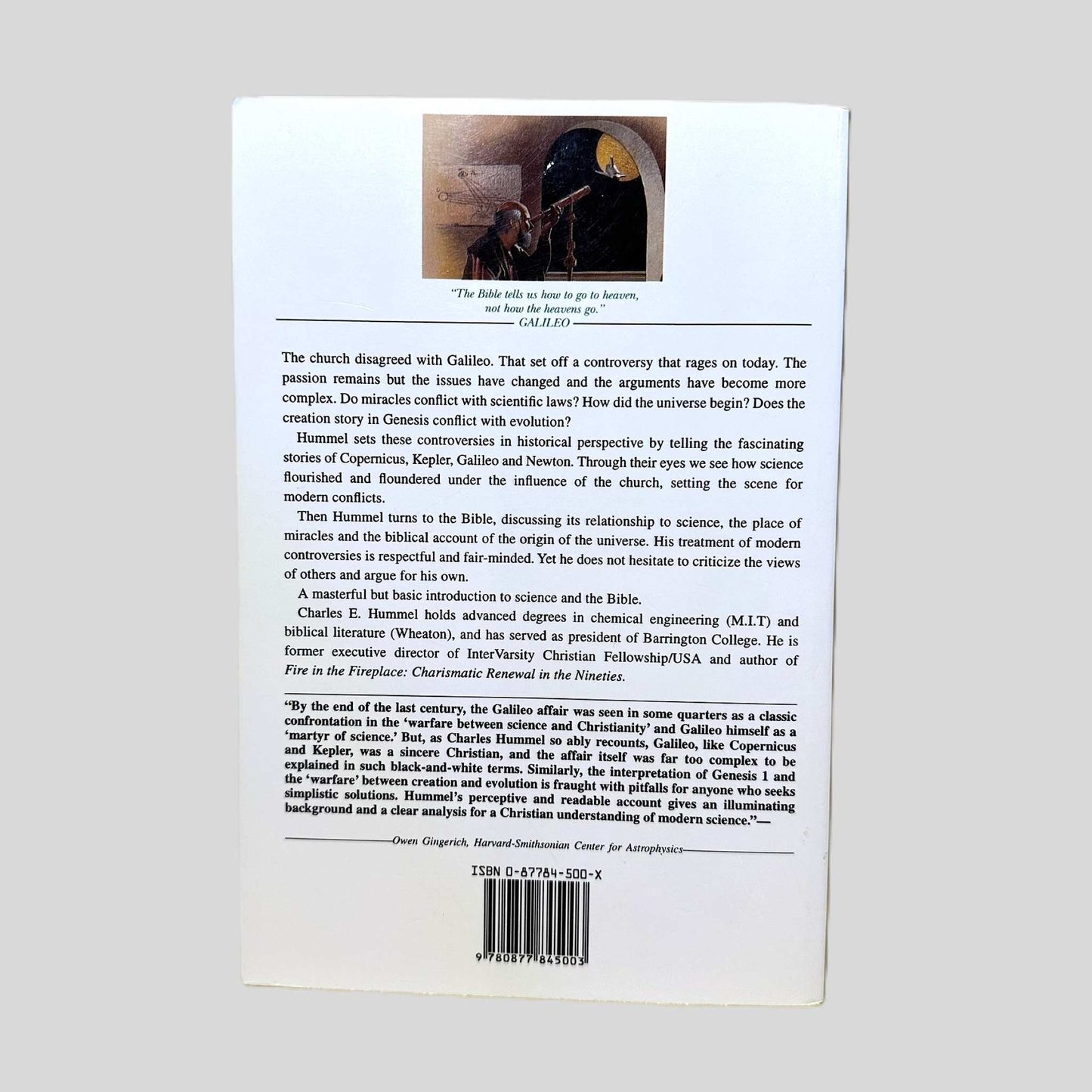 The Galileo Connection by Charles E. Hummel - Back Cover
