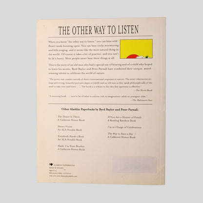 The Other Way To Listen by Byrd Baylor - Back Cover - Fehmerling Books