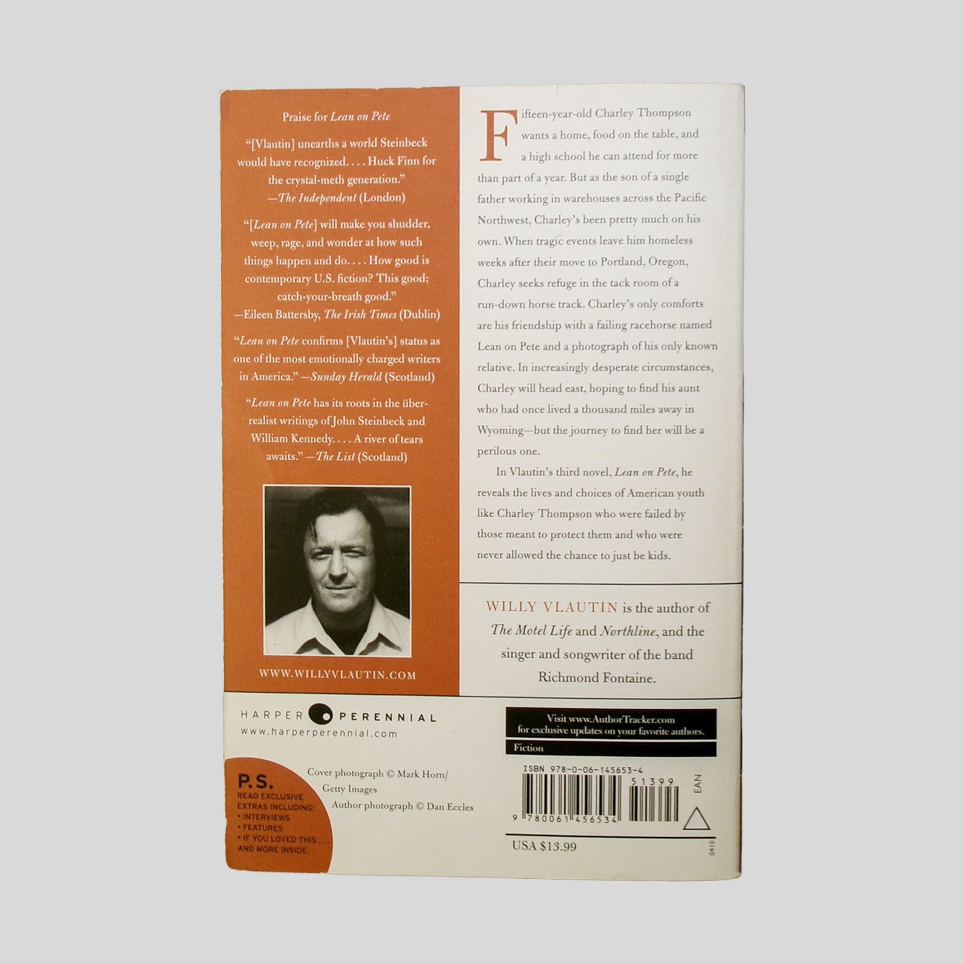 Lean On Pete by Willy Vlautin - Back Cover - Fehmerling Books