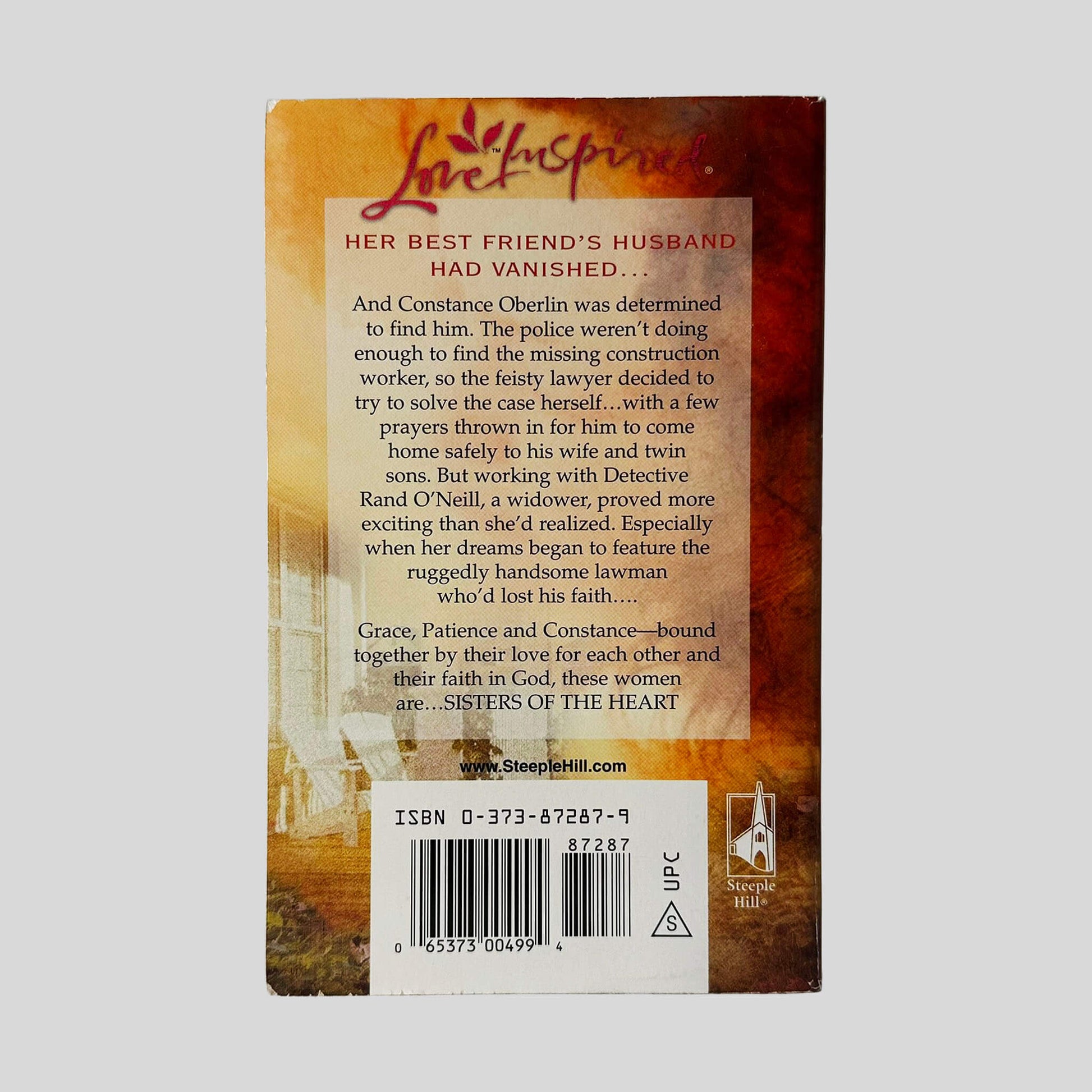 Loving Constance by Lyn Cote - Love Inspired - Sisters of the Heart - Back Cover - Fehmerling Books