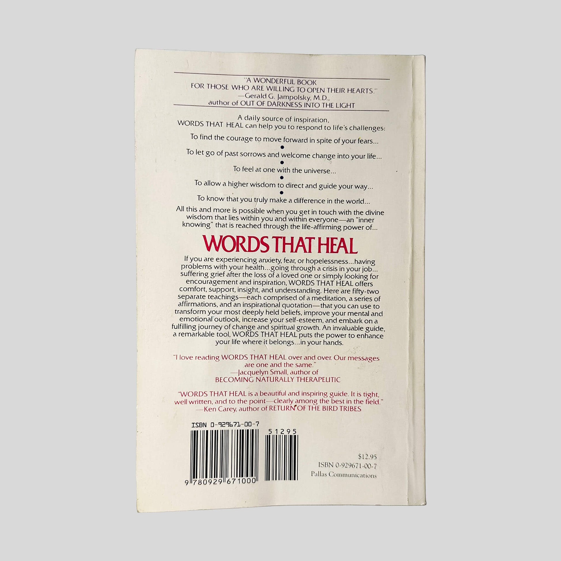 Words That Heal by Douglas Bloch - Back Cover - Fehmerling Books