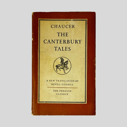 Front cover of The Canterbury Tales by Geoffrey Chaucer, vintage acceptable condition paperback edition (Literature).