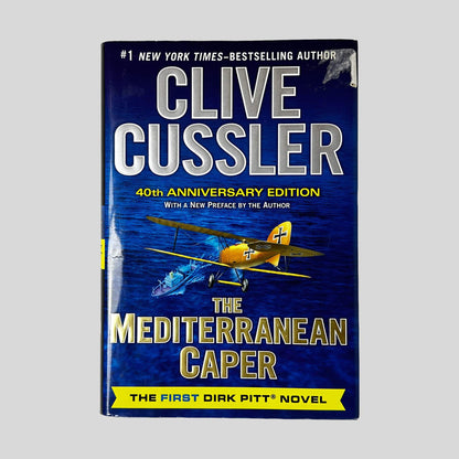 Front cover of The Mediterranean Caper by Clive Cussler, used very good condition hardcover edition (Action adventure thriller novel).