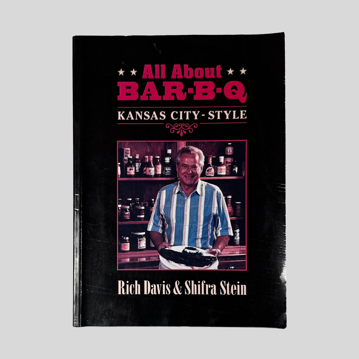 Front cover of Wild About Bar-B-Q Kansas City Style by Rich Davis, vintage good condition paperback edition (Barbecue Cookbook).
