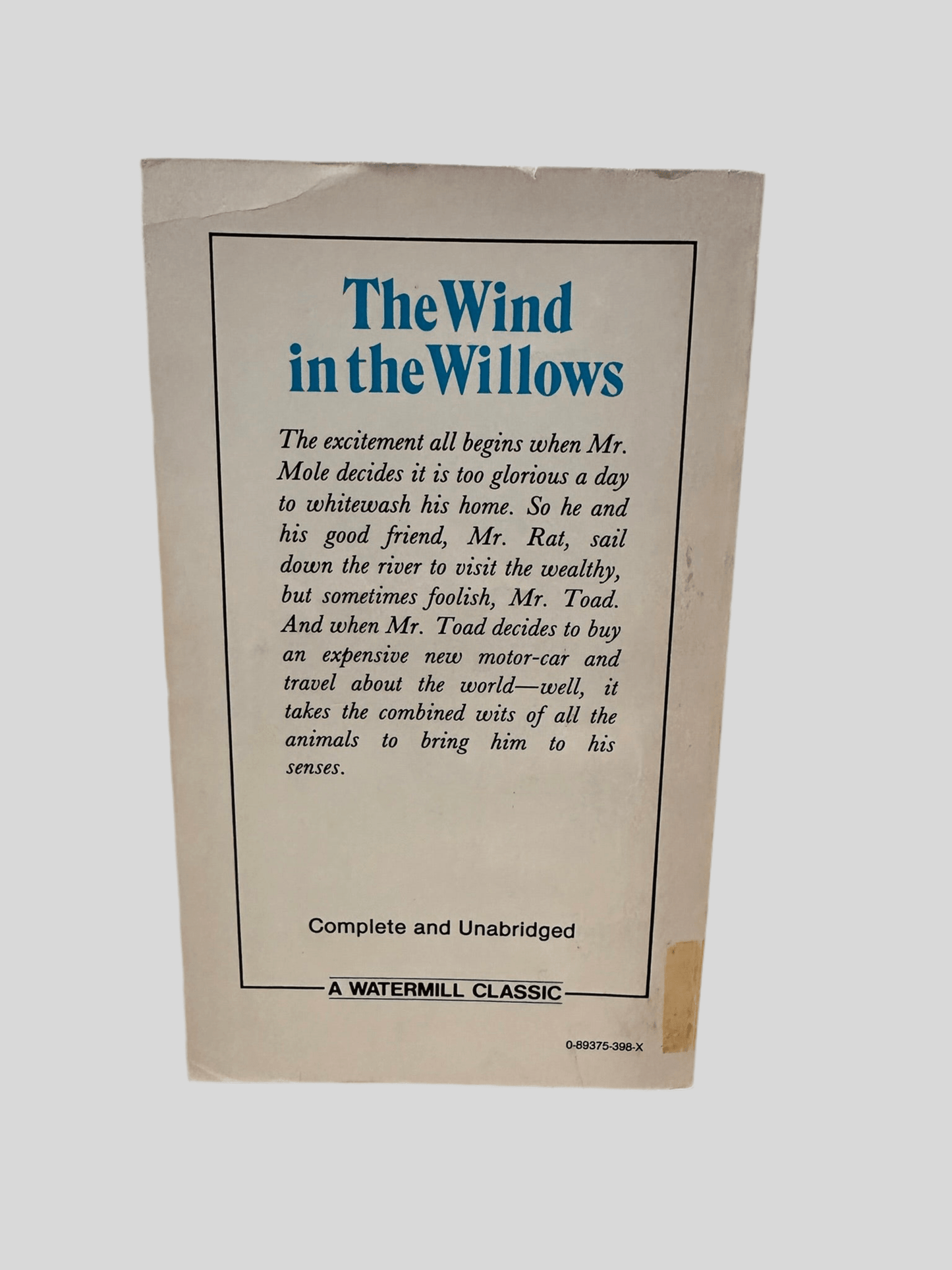 The Wind in the Willows by Kenneth Grahame - Back Cover