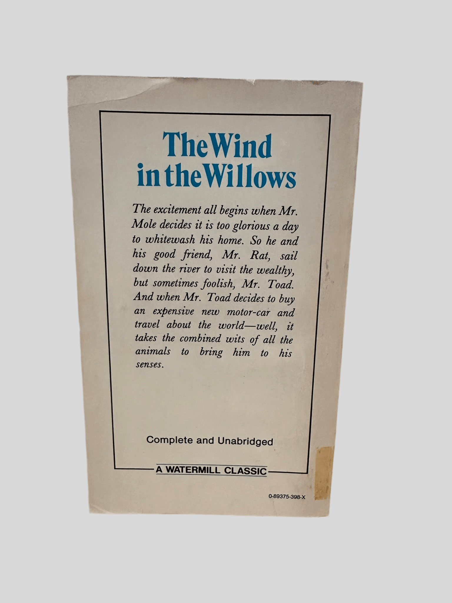 The Wind in the Willows by Kenneth Grahame - Back Cover