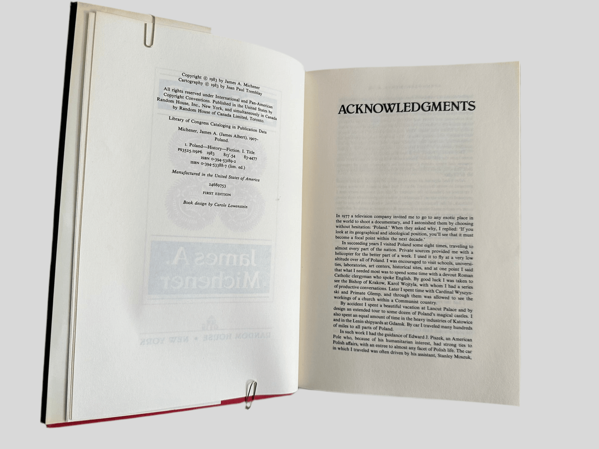Poland A Novel by James A. Michener - Fehmerling Books