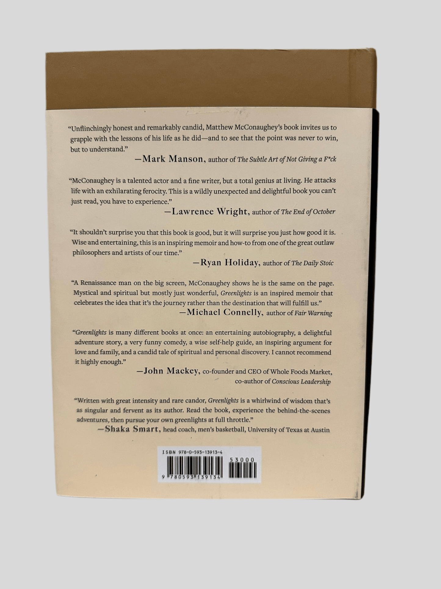 Greenlights by Matthew McConaughey - Fehmerling Books