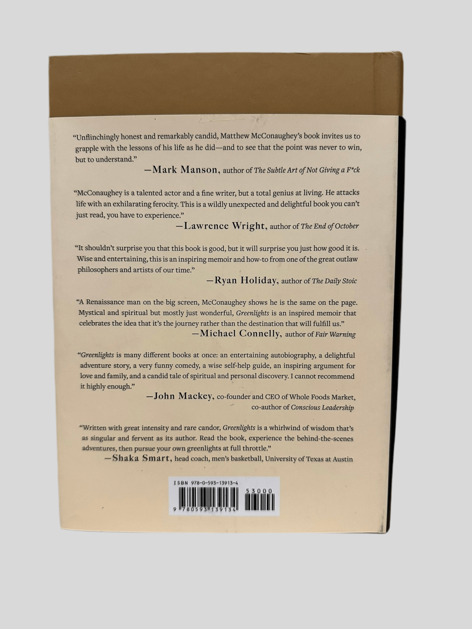 Greenlights by Matthew McConaughey - Fehmerling Books
