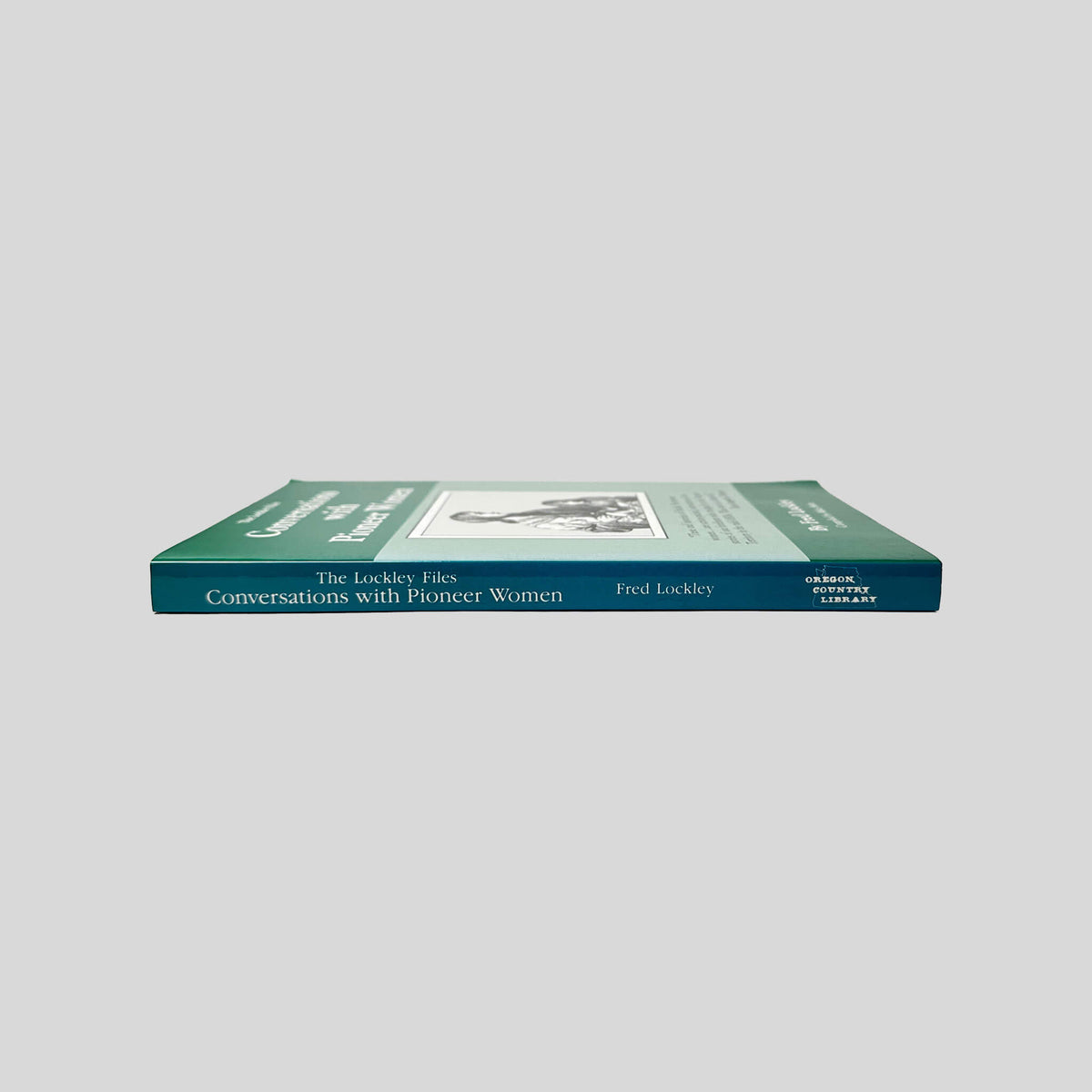 Spine view of Conversations with Pioneer Women vintage paperback edition by Fred Lockley.