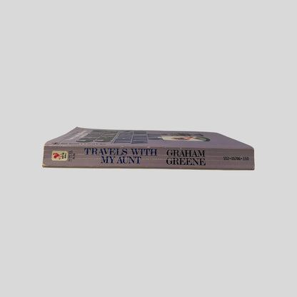 Spine view of Travels With My Aunt vintage Bantam mass market paperback edition by Graham Greene.