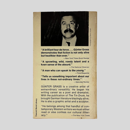 Back cover of Local Anaesthetic by Günter Grass showing critical reviews and publisher blurb.