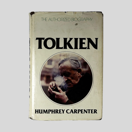 Front cover of Tolkien: A Biography by Humphrey Carpenter, vintage 1977 first edition very good condition hardcover edition (Literary biography).